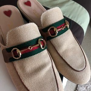 Gucci canvas slides